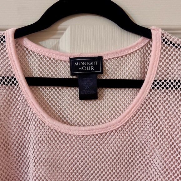 VINTAGE EUC BABY PINK MESH LONG SLEEVE TOP GIRLHOODCORE KIDCORE KAWAII - Picture 3 of 8